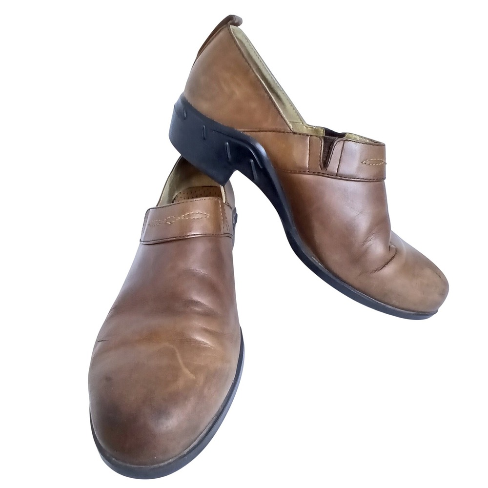 Ariat Women's 8.5B Brown Leather Slip On Clogs Western Equestrian Comfort Shoes